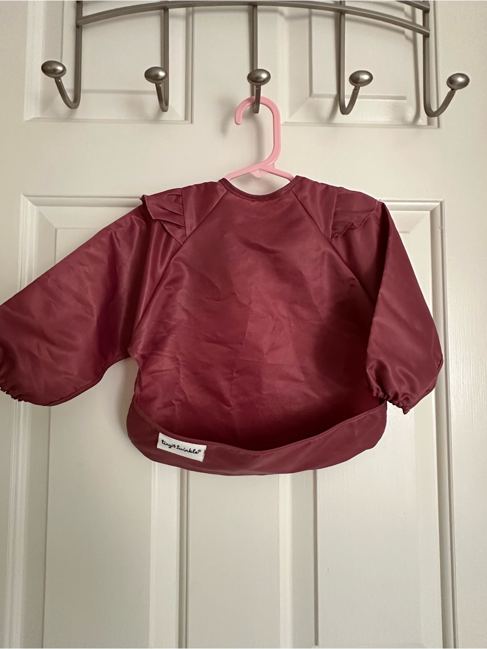 Tiny Twinkle Waterproof Maroon Baby Smock Bib